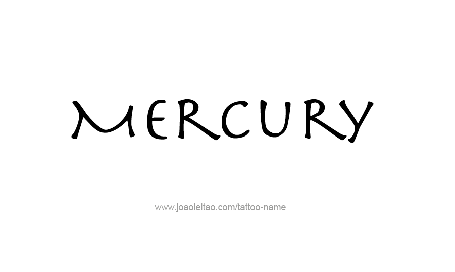 Tattoo Design Planet Name Mercury   