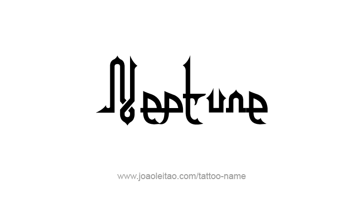 Tattoo Design Planet Name Neptune   