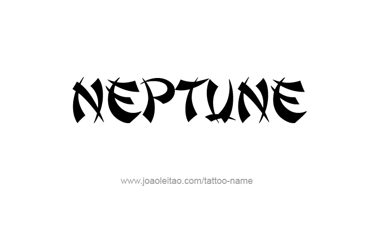 Tattoo Design Planet Name Neptune