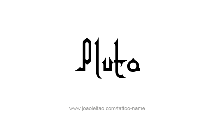 Tattoo Design Planet Name Pluto   