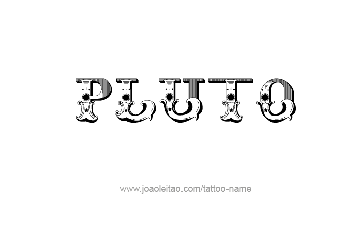 Tattoo Design Planet Name Pluto   