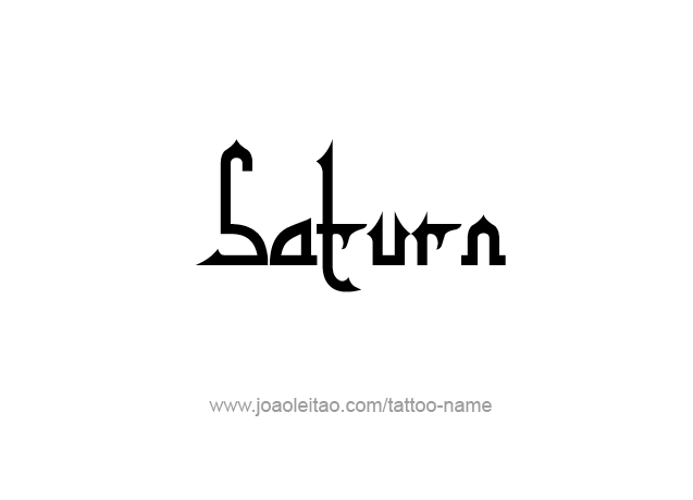 Tattoo Design Planet Name Saturn   