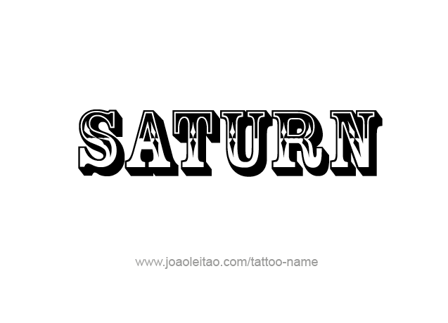 Tattoo Design Planet Name Saturn   