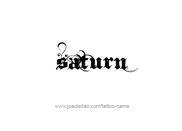 Tattoo Design Planet Name Saturn   