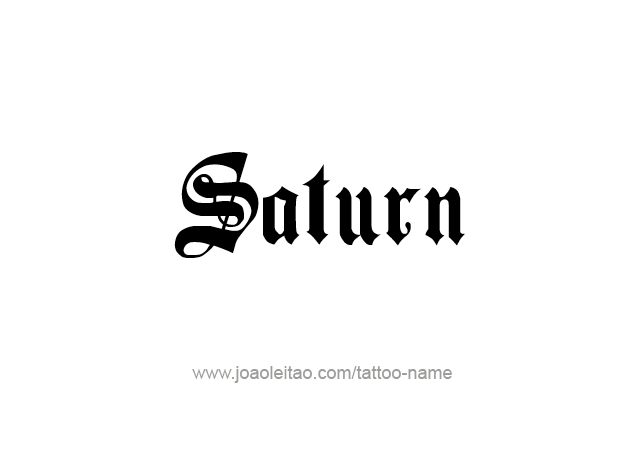 Tattoo Design Planet Name Saturn   