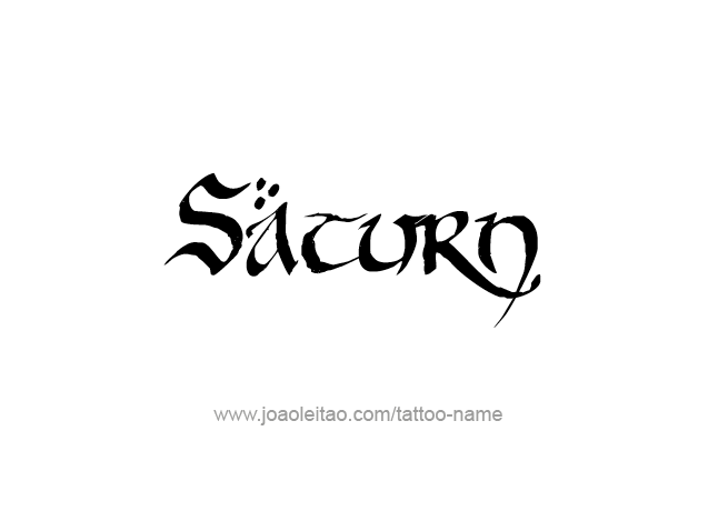 Tattoo Design Planet Name Saturn   