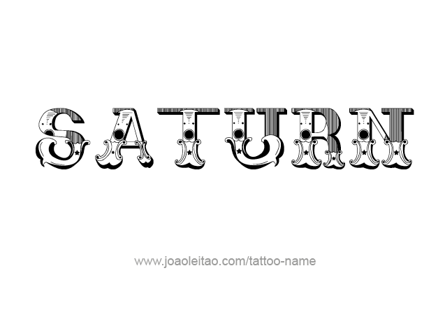 Tattoo Design Planet Name Saturn   