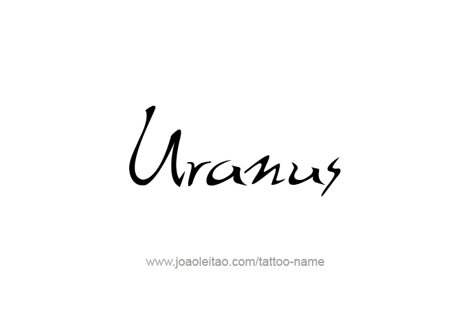 Uranus Planet Name Tattoo Designs.