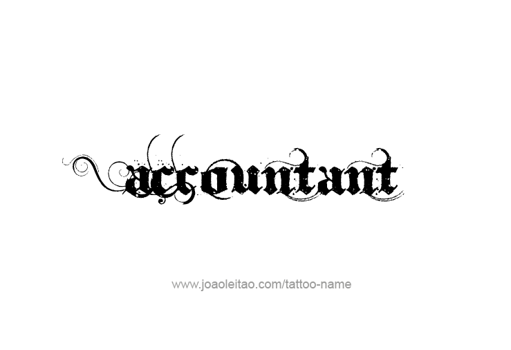 Tattoo Design Profession Name Accountant  