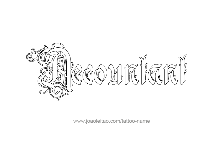 Tattoo Design Profession Name Accountant  