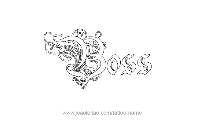 Tattoo Design Profession Name Boss  