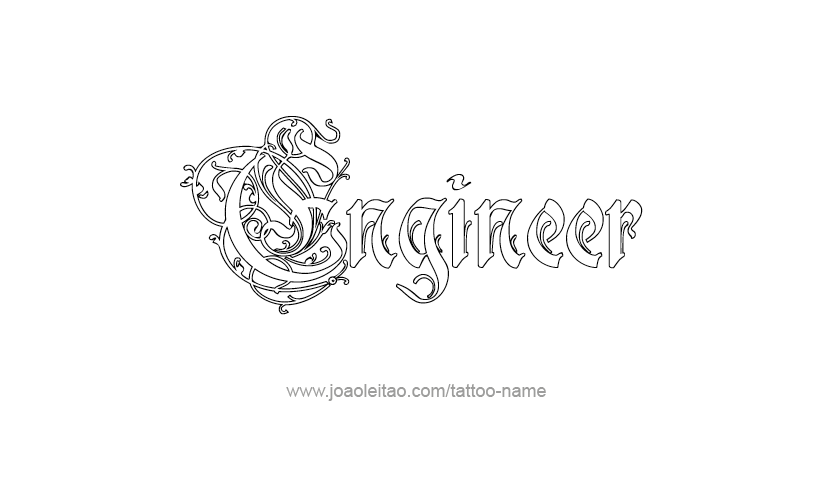 Tattoo Design Profession Name Engineer  