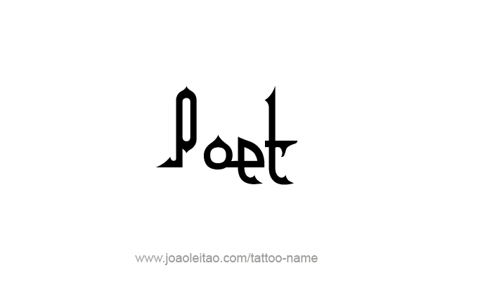 Tattoo Design Profession Name Poet  