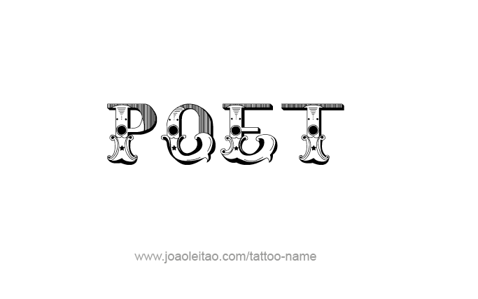 Tattoo Design Profession Name Poet  