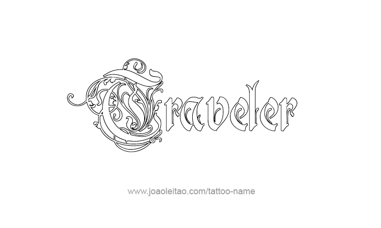 Tattoo Design Profession Name Traveler  