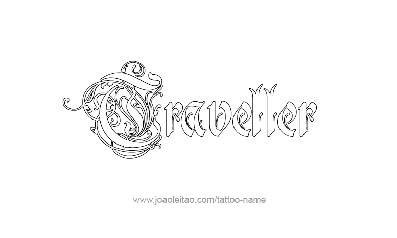 Tattoo Design Profession Name Traveller  