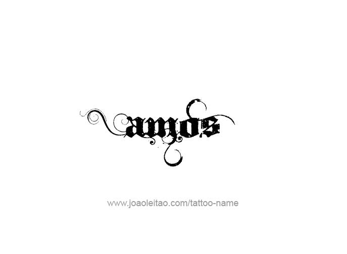 Tattoo Design Prophet Name Amos