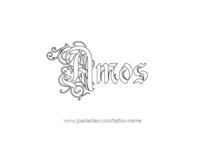 Tattoo Design Prophet Name Amos