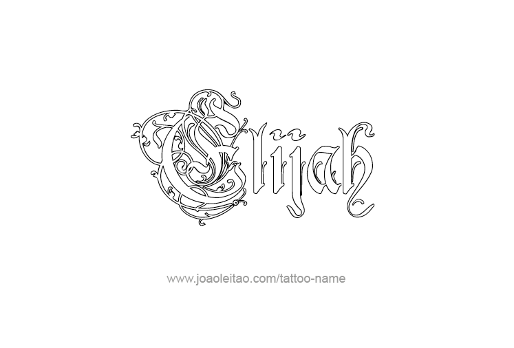 Tattoo Design Prophet Name Elijah