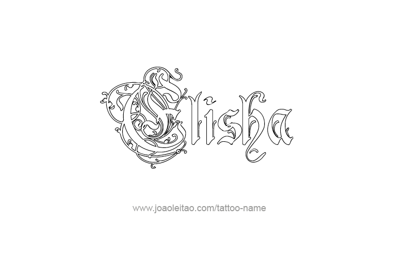 Tattoo Design Prophet Name Elisha