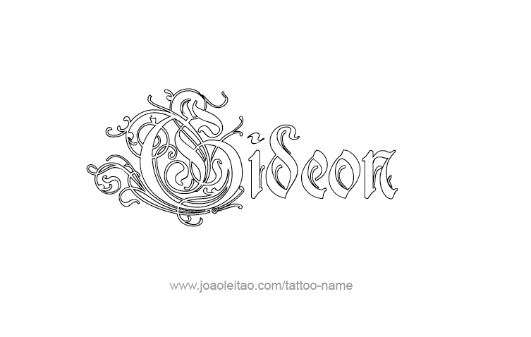 Tattoo Design Prophet Name Gideon