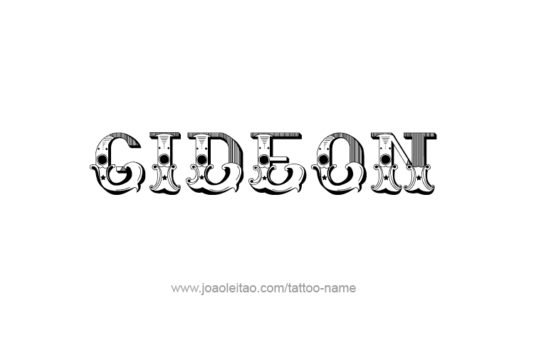 Tattoo Design Prophet Name Gideon