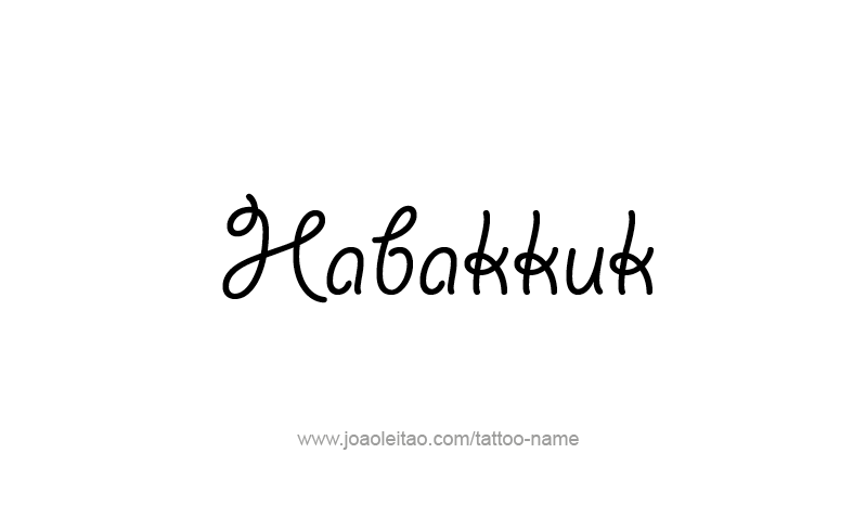 Tattoo Design Prophet Name Habakkuk