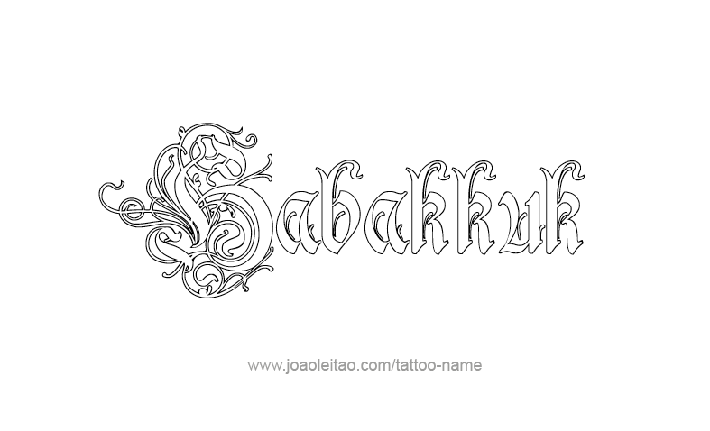 Tattoo Design Prophet Name Habakkuk