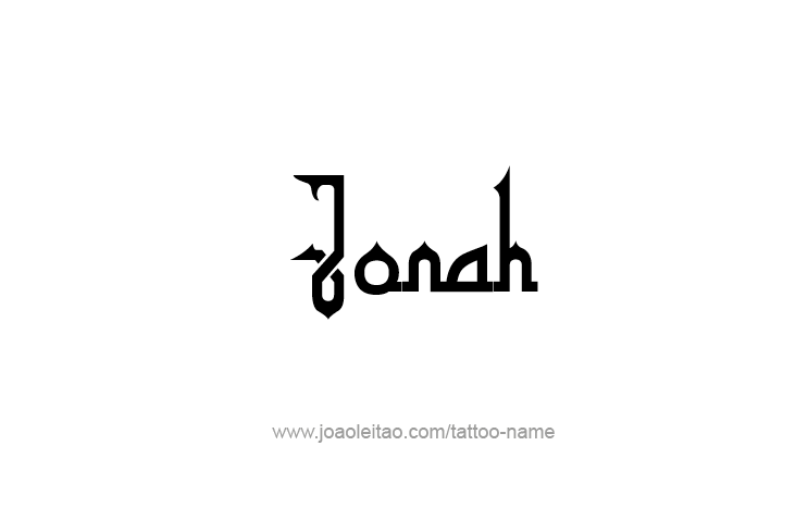 Tattoo Design Prophet Name Jonah