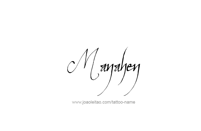 Tattoo Design Prophet Name Manahen