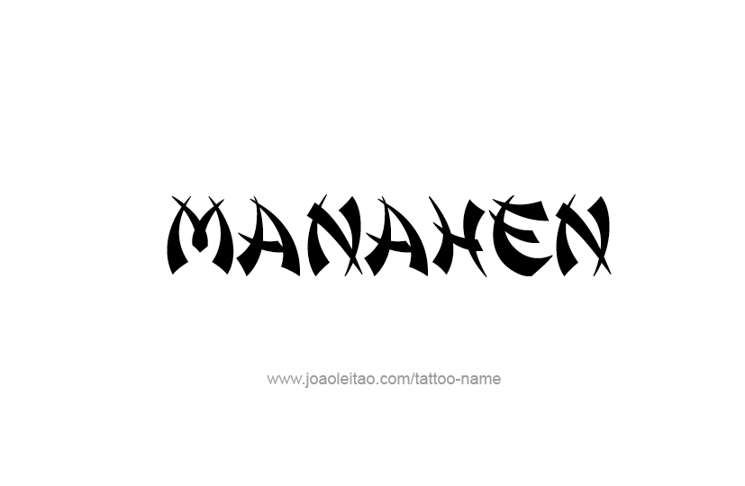 Tattoo Design Prophet Name Manahen