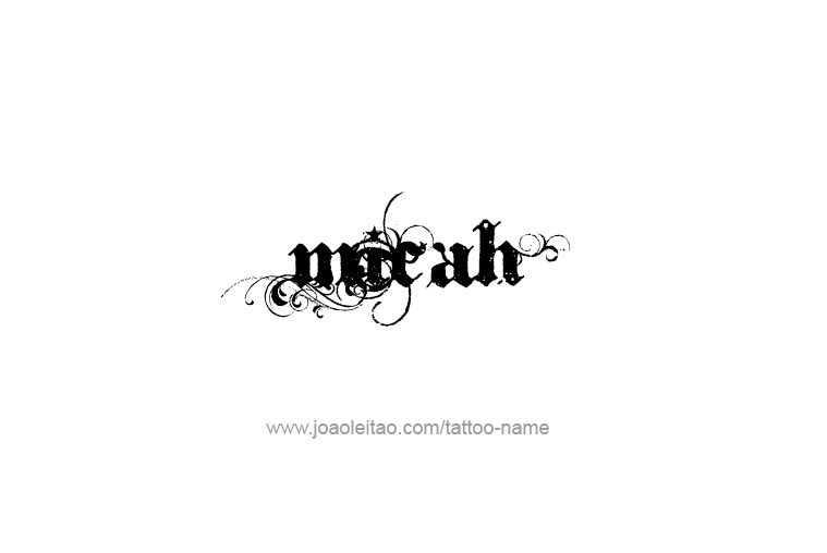 Tattoo Design Prophet Name Micah