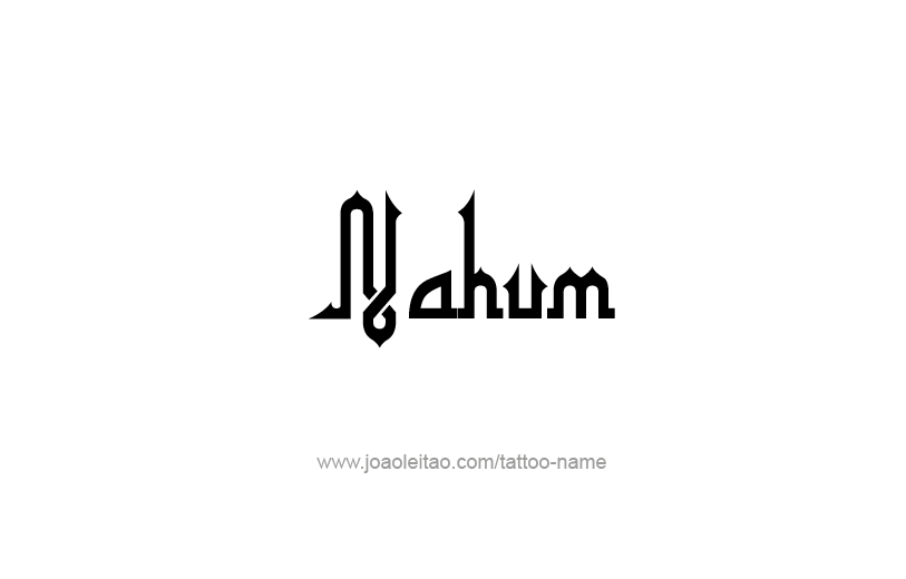 Tattoo Design Prophet Name Nahum