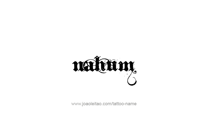 Tattoo Design Prophet Name Nahum