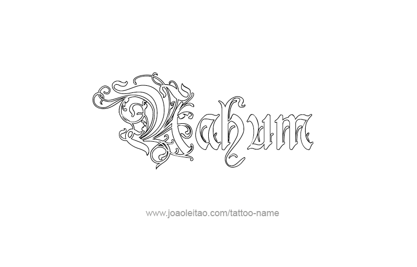 Tattoo Design Prophet Name Nahum