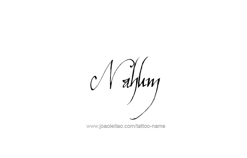 Tattoo Design Prophet Name Nahum