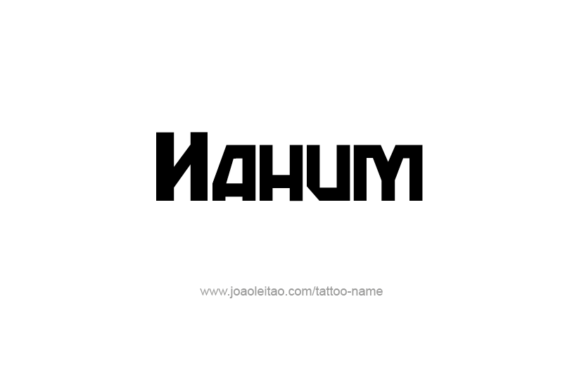 Tattoo Design Prophet Name Nahum