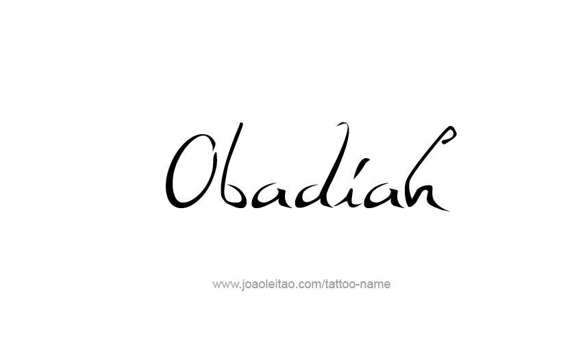 Tattoo Design Prophet Name Obadiah