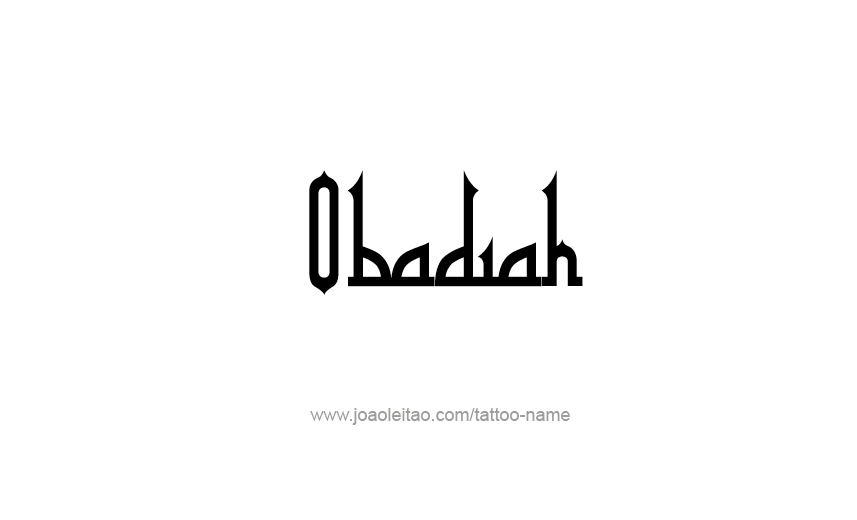 Tattoo Design Prophet Name Obadiah