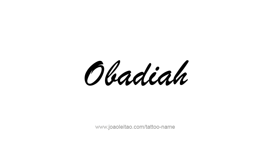 Tattoo Design Prophet Name Obadiah