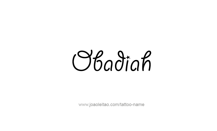 Tattoo Design Prophet Name Obadiah