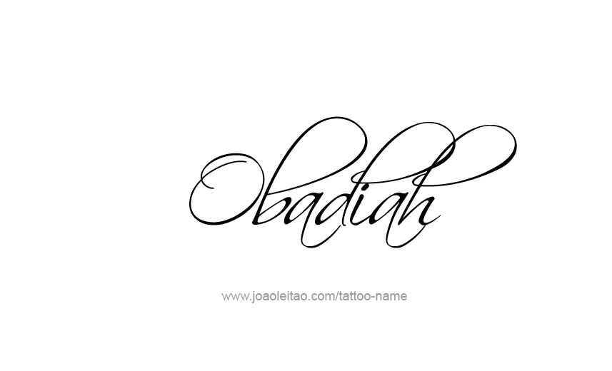 Tattoo Design Prophet Name Obadiah