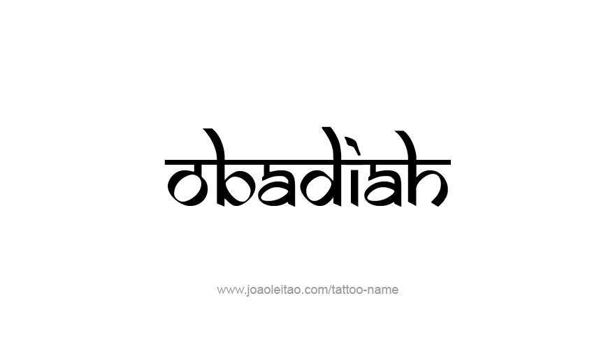 Tattoo Design Prophet Name Obadiah