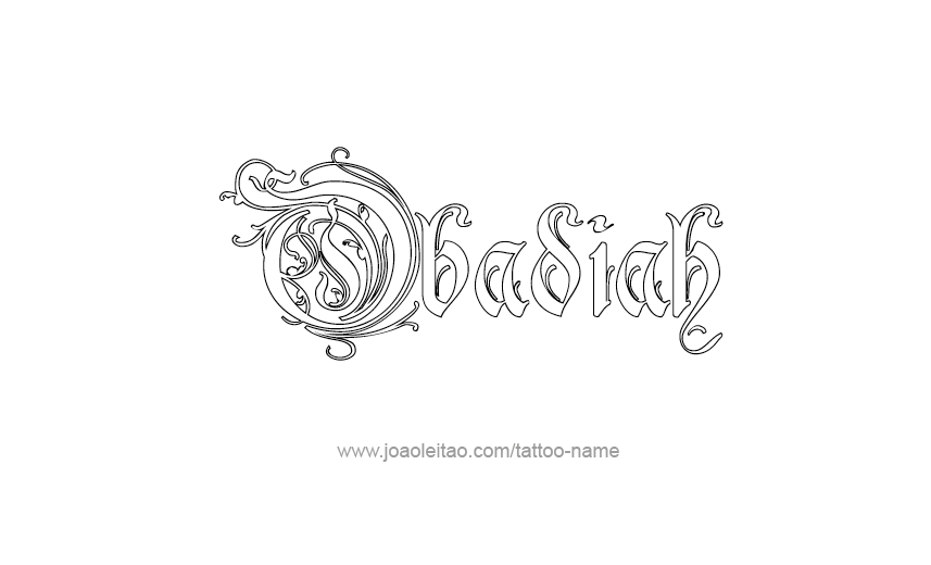 Tattoo Design Prophet Name Obadiah