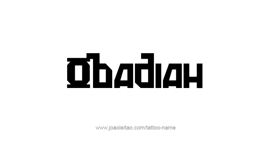 Tattoo Design Prophet Name Obadiah