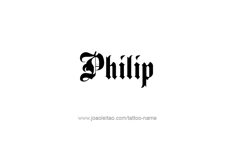 Tattoo Design Prophet Name Philip