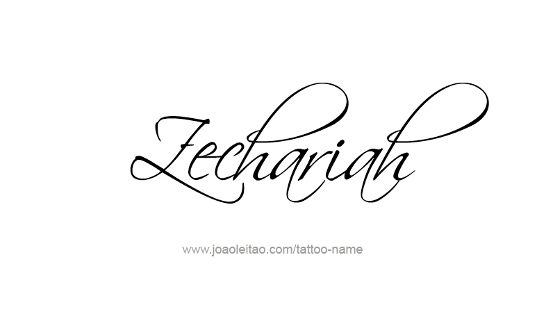 Tattoo Design Prophet Name Zechariah