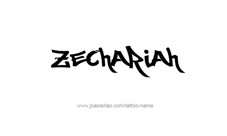 Tattoo Design Prophet Name Zechariah