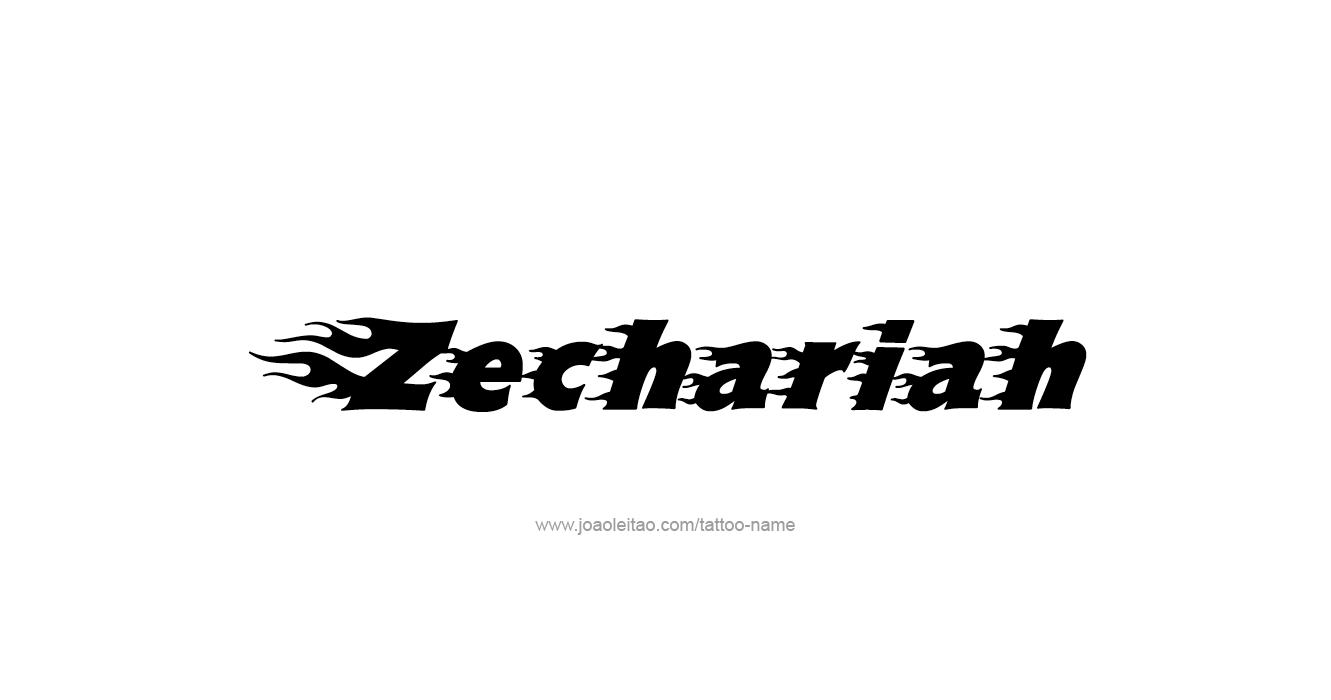 Tattoo Design Prophet Name Zechariah