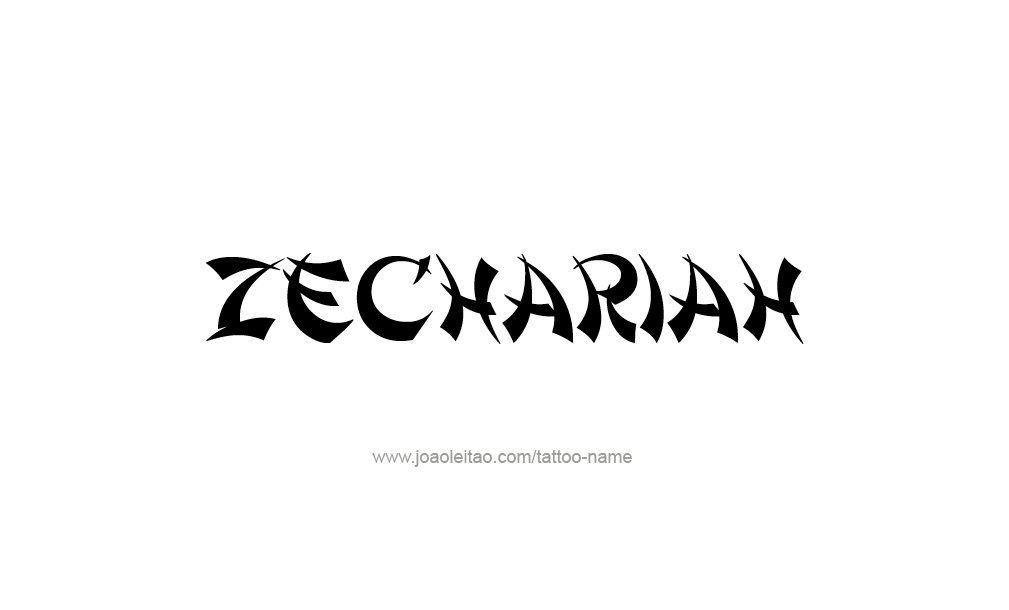 Tattoo Design Prophet Name Zechariah